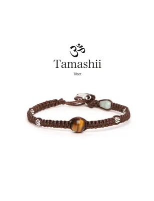 Bracciale Silver & Jade collection Occhio di Tigre marrone Tamashii