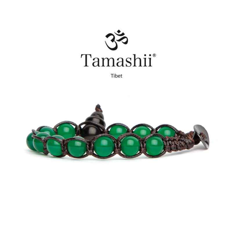 BRACCIALE AGATA VERDE SHUNGITE TAMASHII 1 GIRO