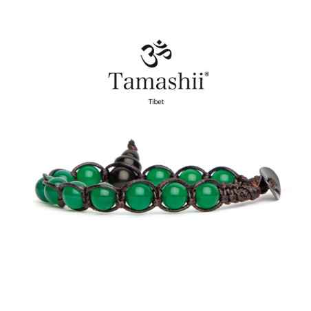 BRACCIALE AGATA VERDE SHUNGITE TAMASHII 1 GIRO
