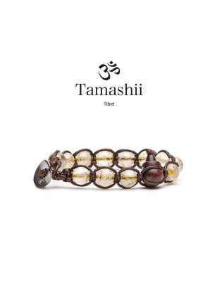 BRACCIALE GOLD RUTILATED UOMO-DONNA TAMASHII 8 MM