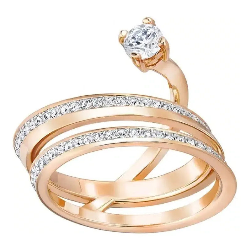 Anello Fresh placcato oro rosa mis.52 Donna Swarovski