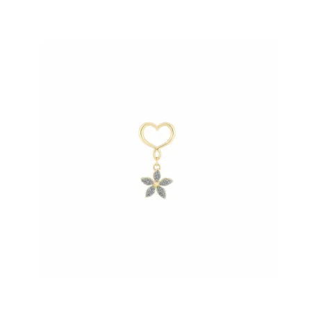 Monorecchino 18kt Fiore Celeste e Cuore Maman Donna Maman et Sophie