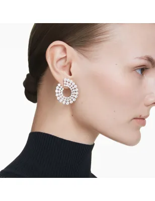 Orecchini A CERCHIO MATRIX RODIO Donna Swarovski