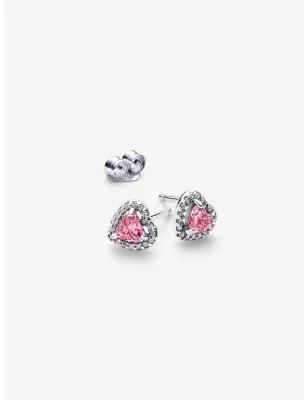 Orecchini Cuori in Rilievo Rosa Donna Pandora