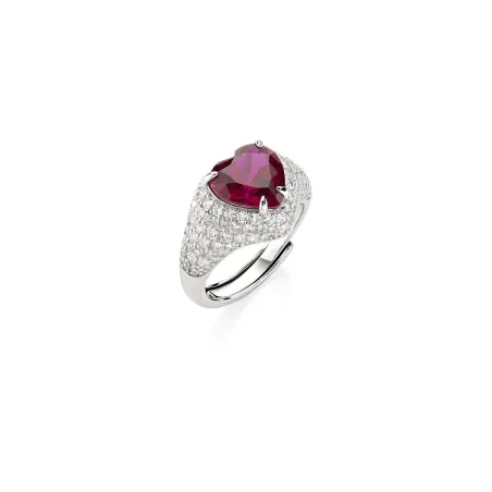 Anello Stardust Cuore Rosso Ciliegia e Zirconi mis.10/14 Donna Amen
