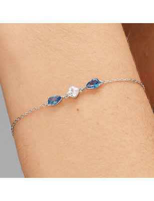 Bracciale tiralaccio Fancy cubic zirconia Freedom blue Donna Brosway