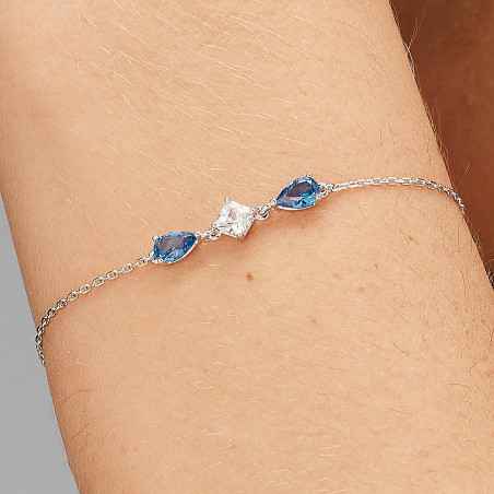 Bracciale tiralaccio Fancy cubic zirconia Freedom blue Donna Brosway