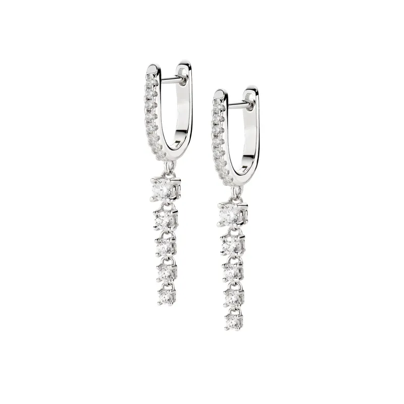 Orecchini Pendenti con Cinque Zirconi Donna Amen