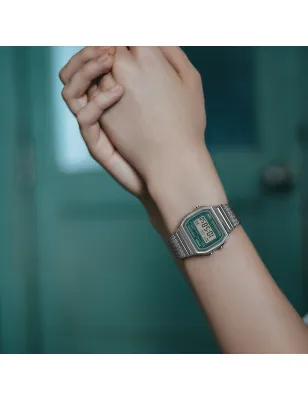Orologio A158WEM-3 Iconic Digitale Maglia Milano Verde Casio
