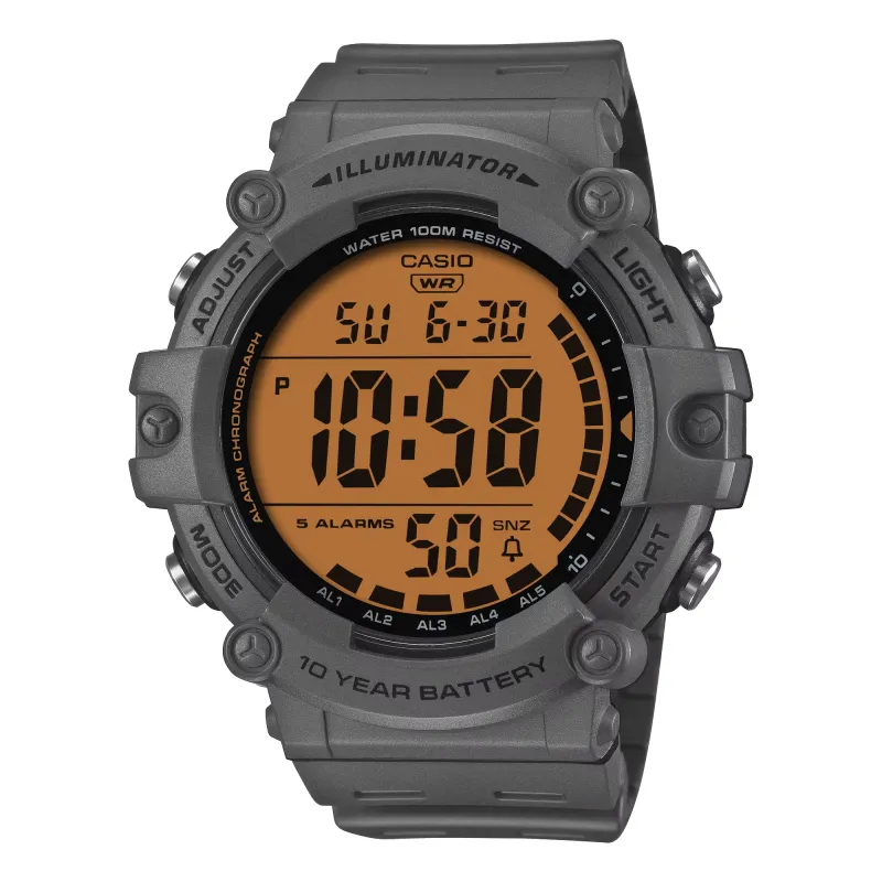 Orologio AE-1500WHC-8AV Digitale Grigio Display Arancione Uomo Casio Orologio AE-1500WHC-8AV Digitale Grigio Display Arancione Uomo Casio