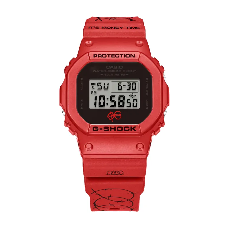 Orologio DW-5600SFE25-4 G-SHOCK Sfera Ebbasta Rosso Uomo Casio Orologio DW-5600SFE25-4 G-SHOCK Sfera Ebbasta Rosso Uomo Casio