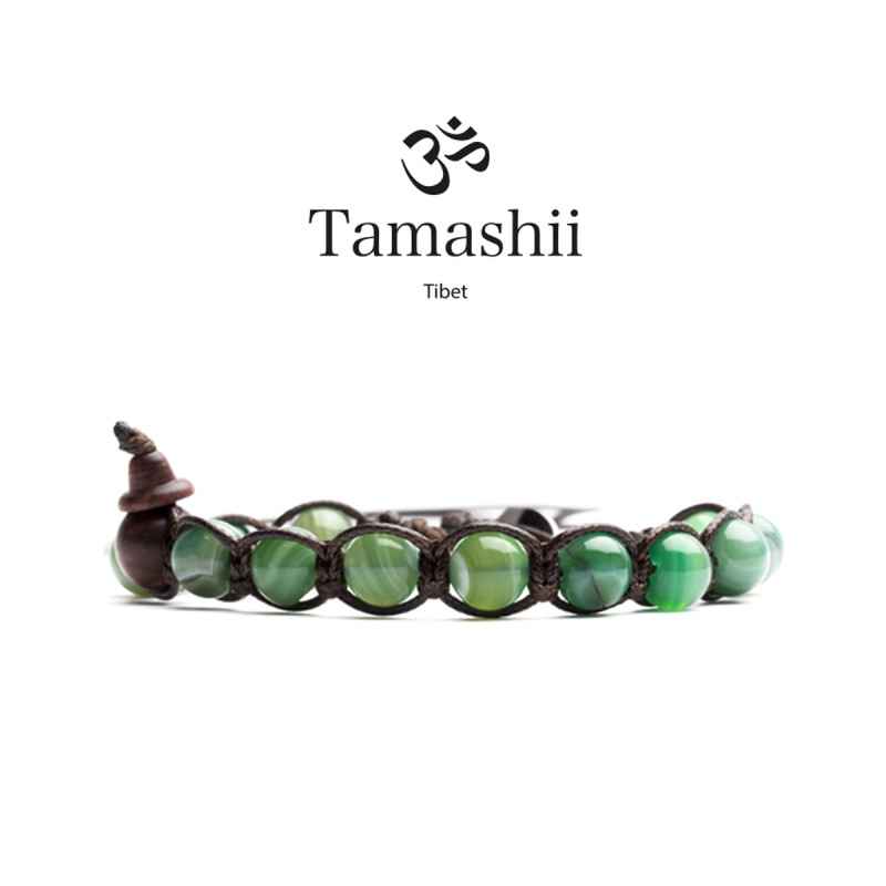 BRACCIALE AGATA VERDE UOMO-DONNA TAMASHII 8 MM
