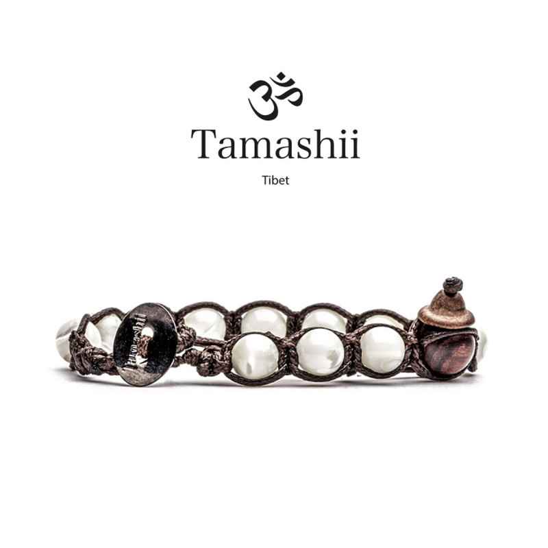 Bracciale CON MADREPERLA BIANCA UOMO-DONNA Tamashii 1 Giro