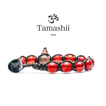 Bracciale Agata rosso passione Donna-Uomo Tamashii 8 Mm