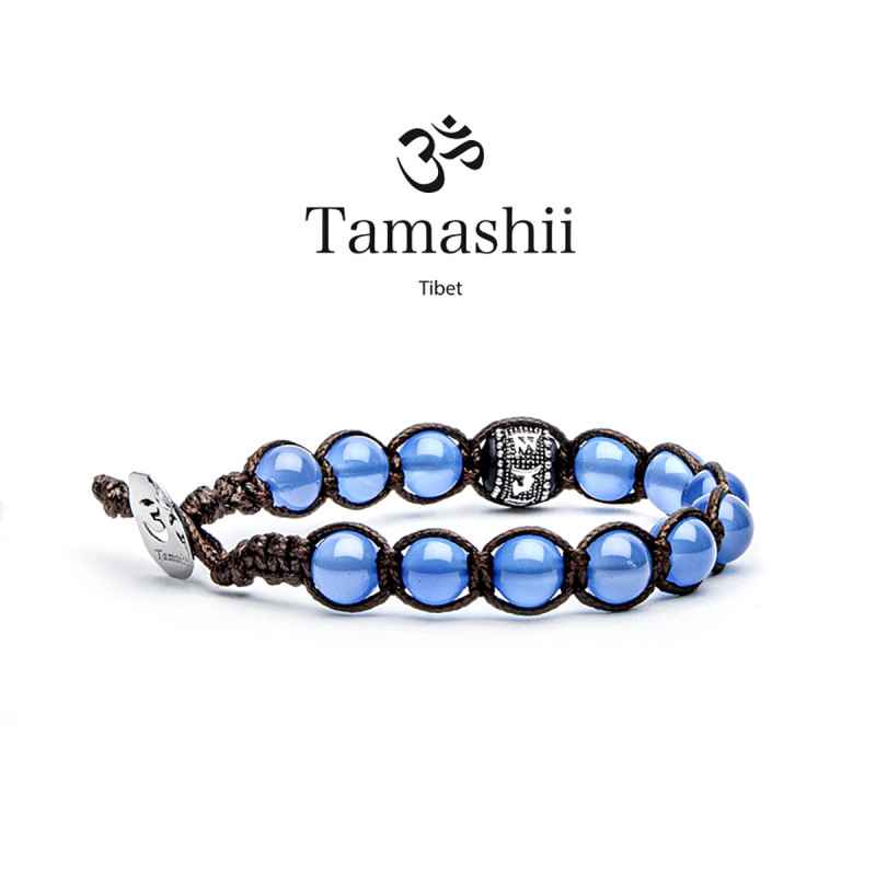 Bracciale Originale Agata Blu Tamashii Ruota Della Preghiera