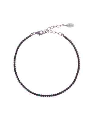BRACCIALE TENNISMANIA ZIRCONI NERI E VERDI AMEN BT1NNVE17 Amen