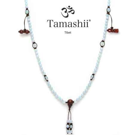 COLLANA AGATA AZZURRA STRIATA DONNA TAMASHII MUDRA