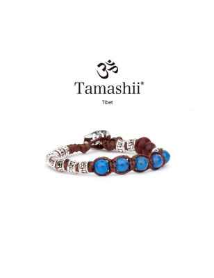 BRACCIALE RUOTA PREGHIERA MULTIFACETED AGATA BLU TAMASHII