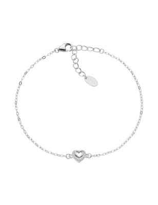 BRACCIALE DUE CUORI CON ZIRCONI BIANCHI AMEN