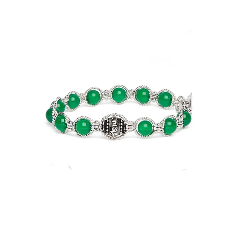 Bracciale BHS925-12 Celebration Agata Verde Argento 925 Tamashii