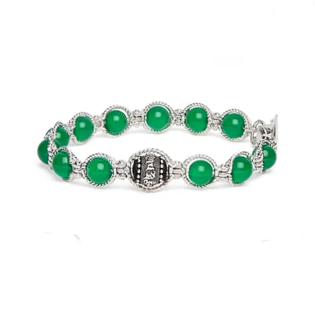 Bracciale BHS925-12 Celebration Agata Verde Argento 925 Tamashii