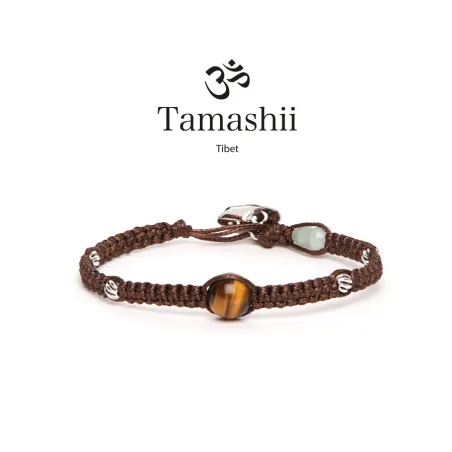 Bracciale Silver & Jade collection Occhio di Tigre marrone Tamashii