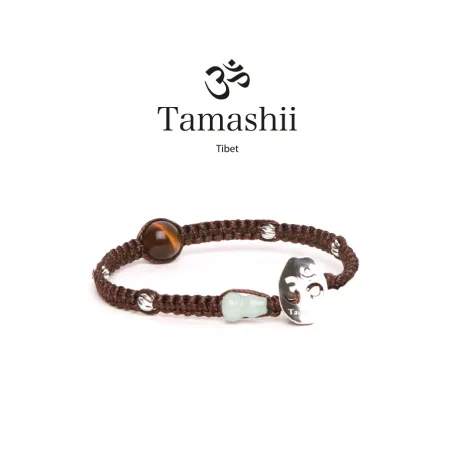 Bracciale Silver & Jade collection Occhio di Tigre marrone Tamashii