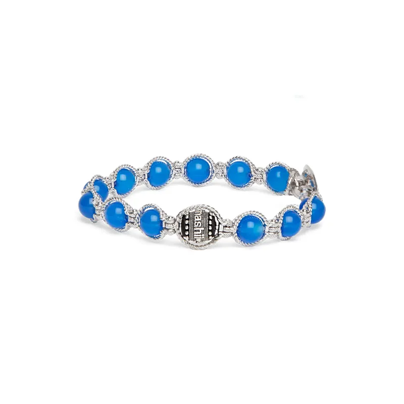 Bracciale BHS925-18 Celebration Agata Blu Argento 925 Tamashii