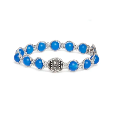 Bracciale BHS925-18 Celebration Agata Blu Argento 925 Tamashii