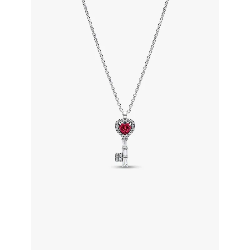 Collana Chiave con Cuore Rosso Donna Pandora
