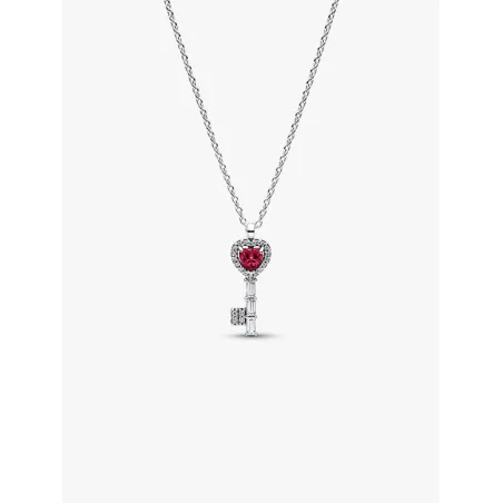 Collana Chiave con Cuore Rosso Donna Pandora