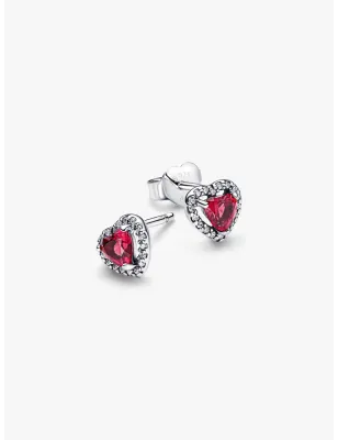 Orecchini Cuori in Rilievo Rossi Donna Pandora