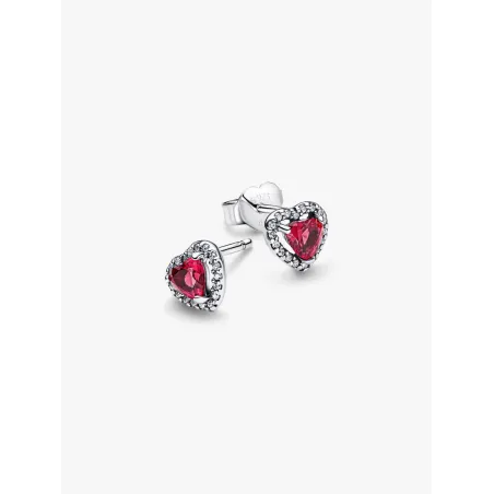 Orecchini Cuori in Rilievo Rossi Donna Pandora