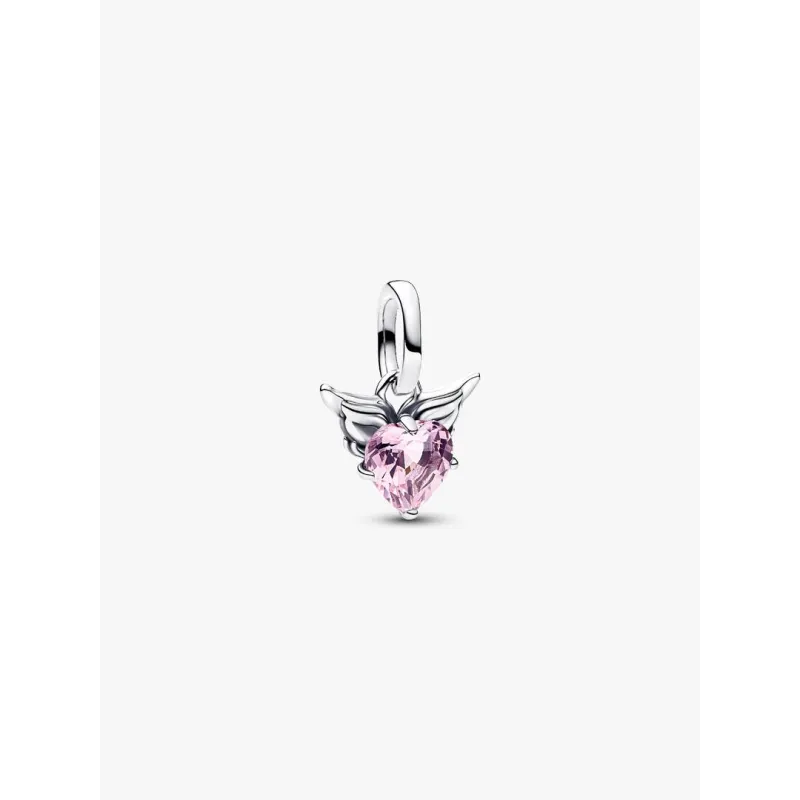 Charm Mini Pendente Winged Heart Rosa Pandora Me Pandora