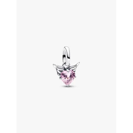 Charm Mini Pendente Winged Heart Rosa Pandora Me Pandora