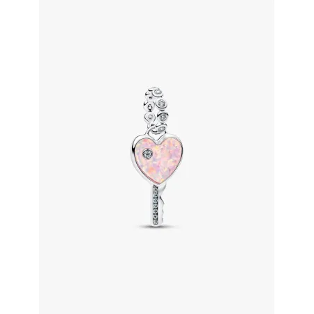 Charm Pendente Chiave a Cuore Opale Rosa Donna Pandora