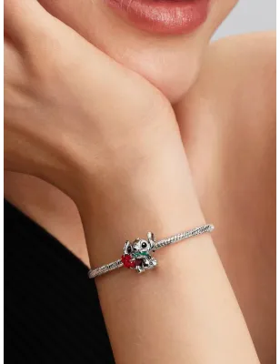 Charm Disney, Lilo & Stitch, Stitch con la rosa Donna Pandora - category_name - XDMG De Marchi Gianotti