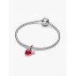 Charm Pendente Doppio Cuore Vetro di Murano Donna Pandora Charm Pendente Doppio Cuore Vetro di Murano Donna Pandora