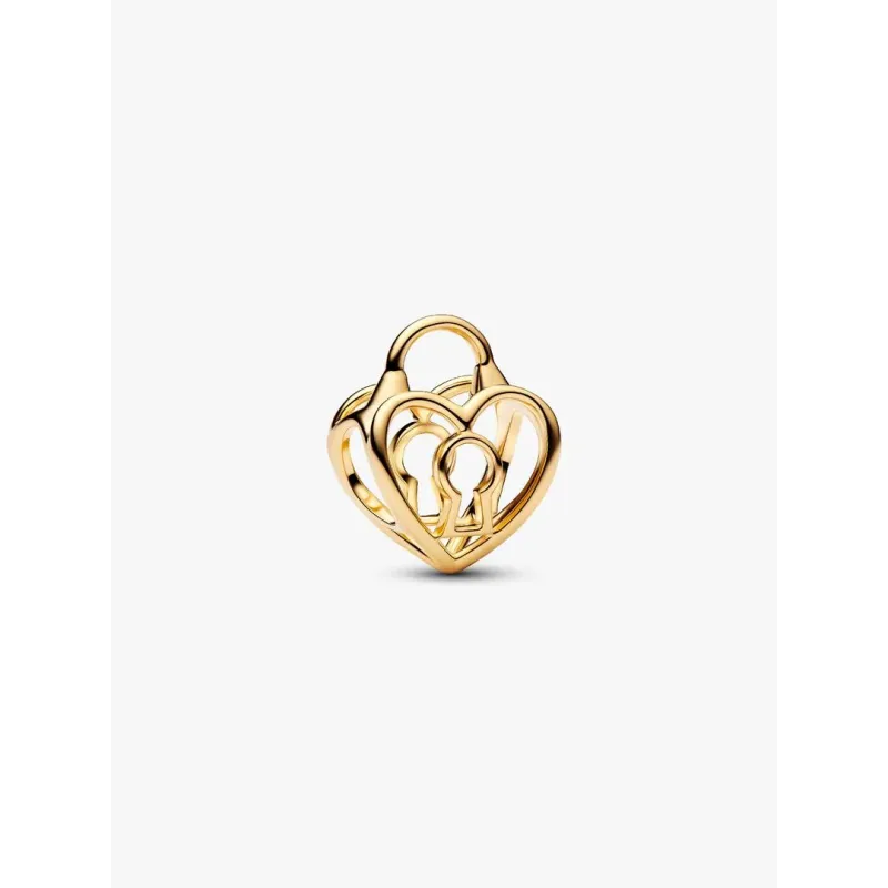 Charm Openwork dorato Lucchetto Cuore Donna Pandora