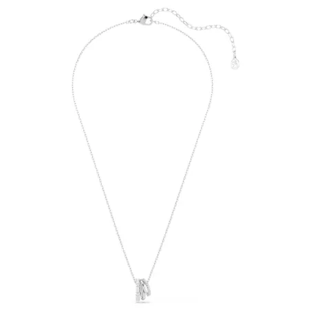 Pendente Hyperbola, Bianco, placcato rodio Donna Swarovski