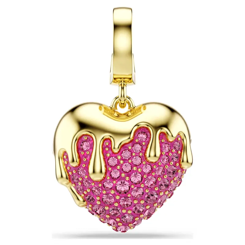 Charm Idyllia, Cuore, Rosa, Placcato color oro Donna Swarovski Charm Idyllia, Cuore, Rosa, Placcato color oro Donna Swarovski