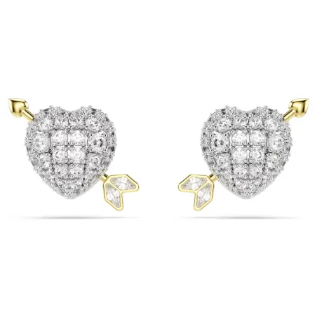 Orecchini a lobo Idyllia, Cuore con Freccia, Bianchi Donna Swarovski