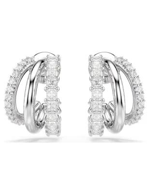 Orecchini a Cerchio Hyperbola, Mini, Bianchi Donna Swarovski