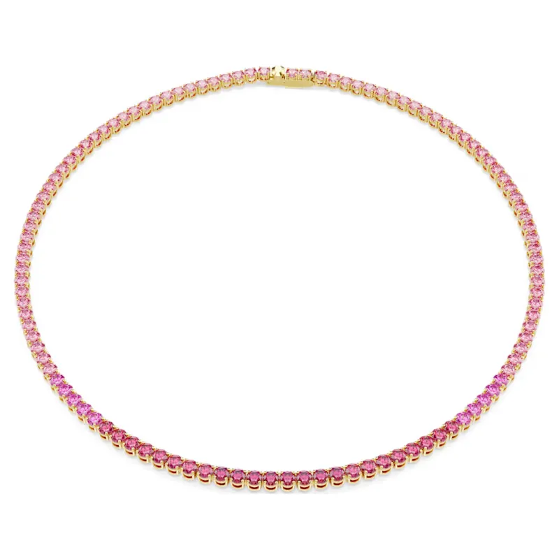 Collana Tennis Matrix, Taglio Round, Rosa Donna Swarovski Collana Tennis Matrix, Taglio Round, Rosa Donna Swarovski