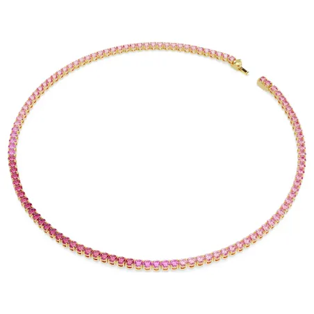 Collana Tennis Matrix, Taglio Round, Rosa Donna Swarovski