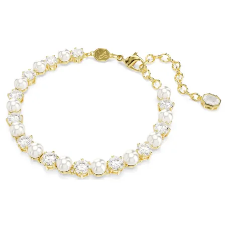 Bracciale Tennis Matrix, Crystal Pearl, Bianco Donna Swarovski
