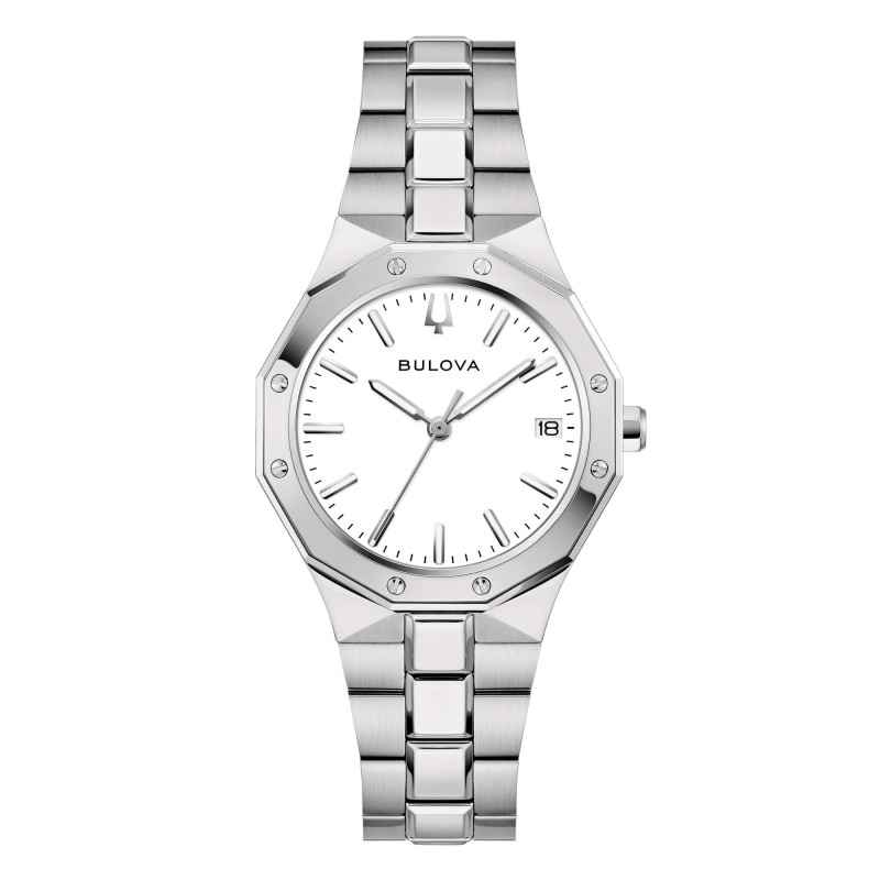 Orologio 96M172 Octagon Lady 32mm Bianco Zaffiro Donna Bulova Orologio 96M172 Octagon Lady 32mm Bianco Zaffiro Donna Bulova