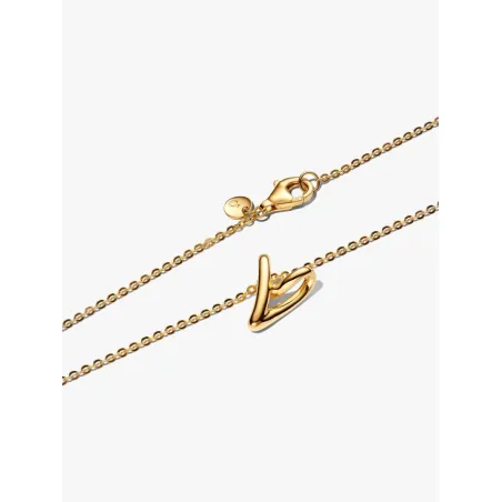 Collana dorata Cuore Piccolo Linea Sinuosa Donna Pandora