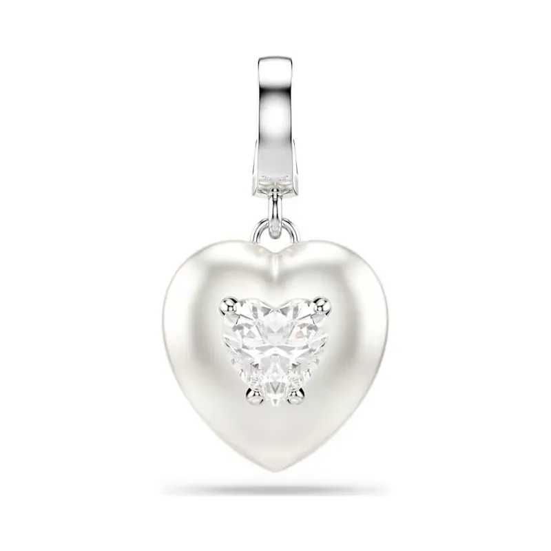 Charm Idyllia, Rivestimento color perla, Cuore, Bianco Swarovski Charm Idyllia, Rivestimento color perla, Cuore, Bianco Swarovski