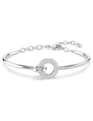 Bracciale rigido Dextera, Bianco, Placcato Rodio Donna Swarovski